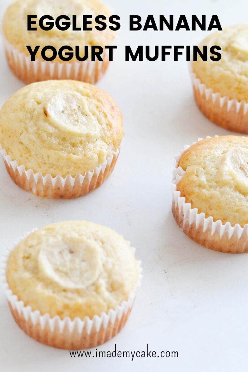 5 banana muffins on a white table