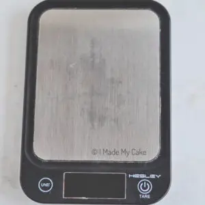 digital kitchen scale with stainless steel base for baking eggless cakes