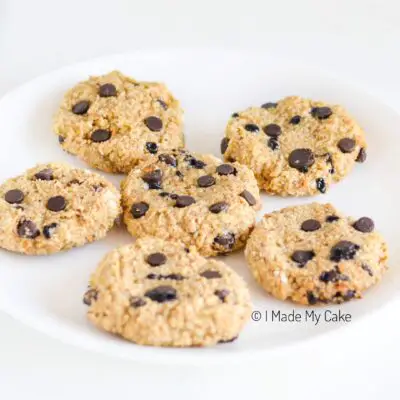 banana oatmeal cookies on a round white plate