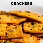 chickpea crackers closeup on white plate