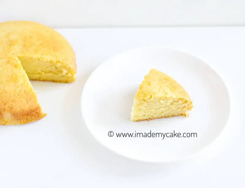 baked cake slice using hot milk cake recipe