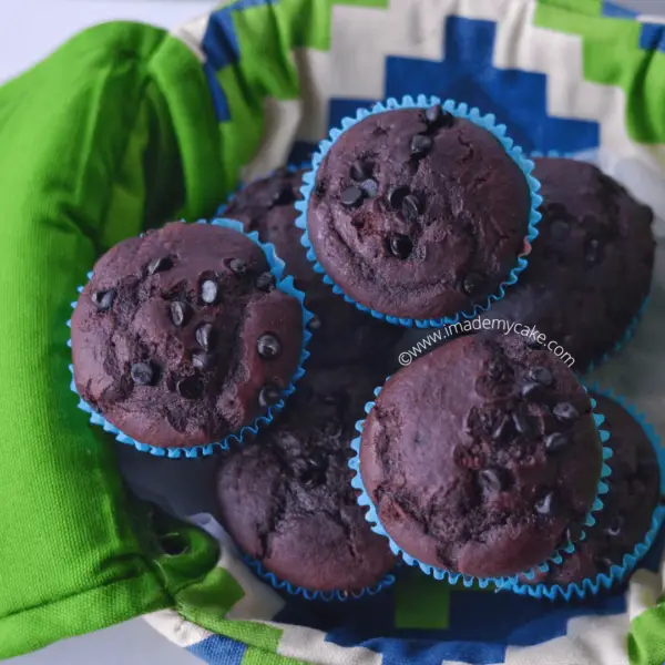 eggless double chocolate muffins