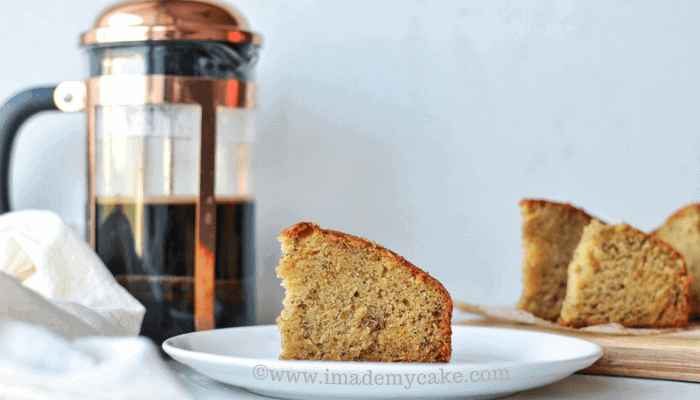 banana cake with coffee