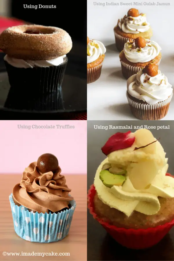 cupcake decorating ideas with indian sweets and chocolate truffles
