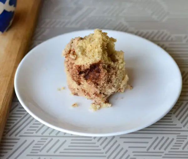 snickerdoodle mug cake on a plate