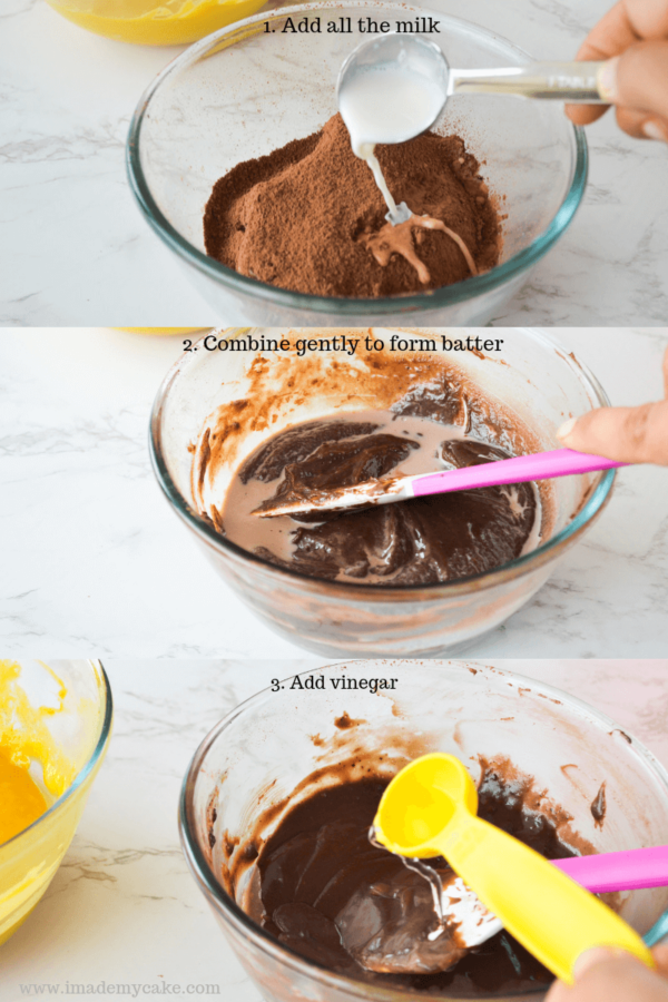 making the chocolate batter