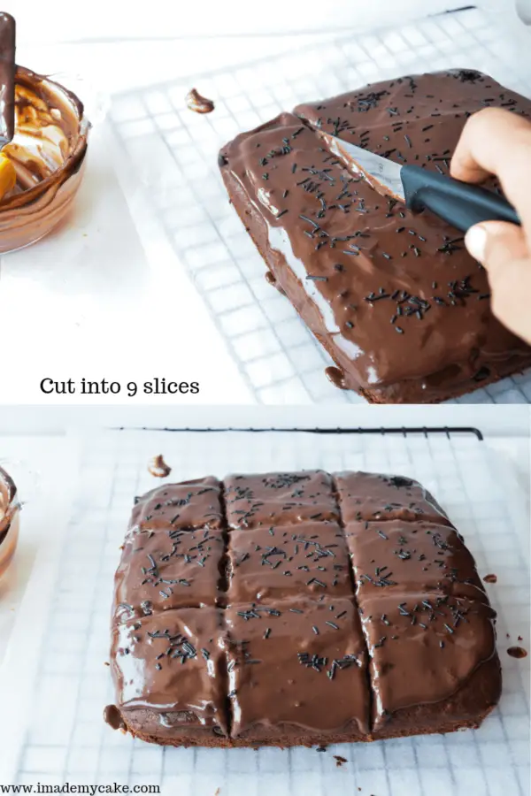 cut the cake in to slices