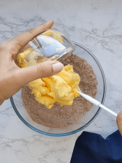 Measure the butter for making ragi cookies