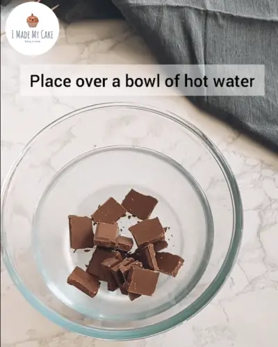 place the milk chocolate to melt over a bowl of hot water