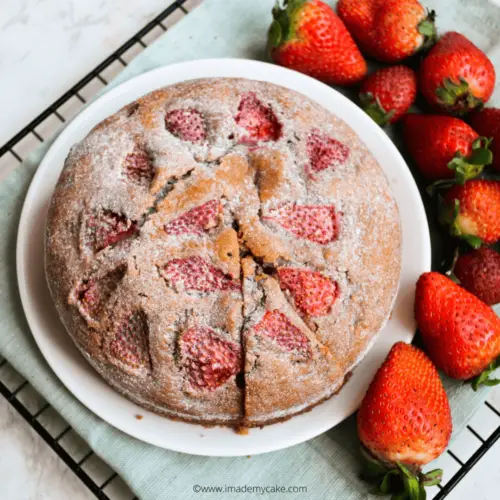 Eggless Strawberry Cake | cake | Strawberry season is almost here and so is  one of my favourite recipes! The eggless strawberry cake is so simple and  delicious, it will blow your